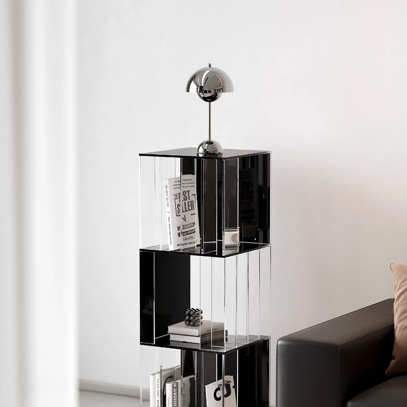 

Acrylic bookshelf shelf Floor-to-ceiling Internet celebrity simple bookcase Home living room storage rack
