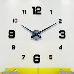 2022 Modern Design Grote Wandklok 3D DIY Quartz Klokken Fashion Horloges Acryl Spiegel Stickers Woonkamer Home Decor Horloge