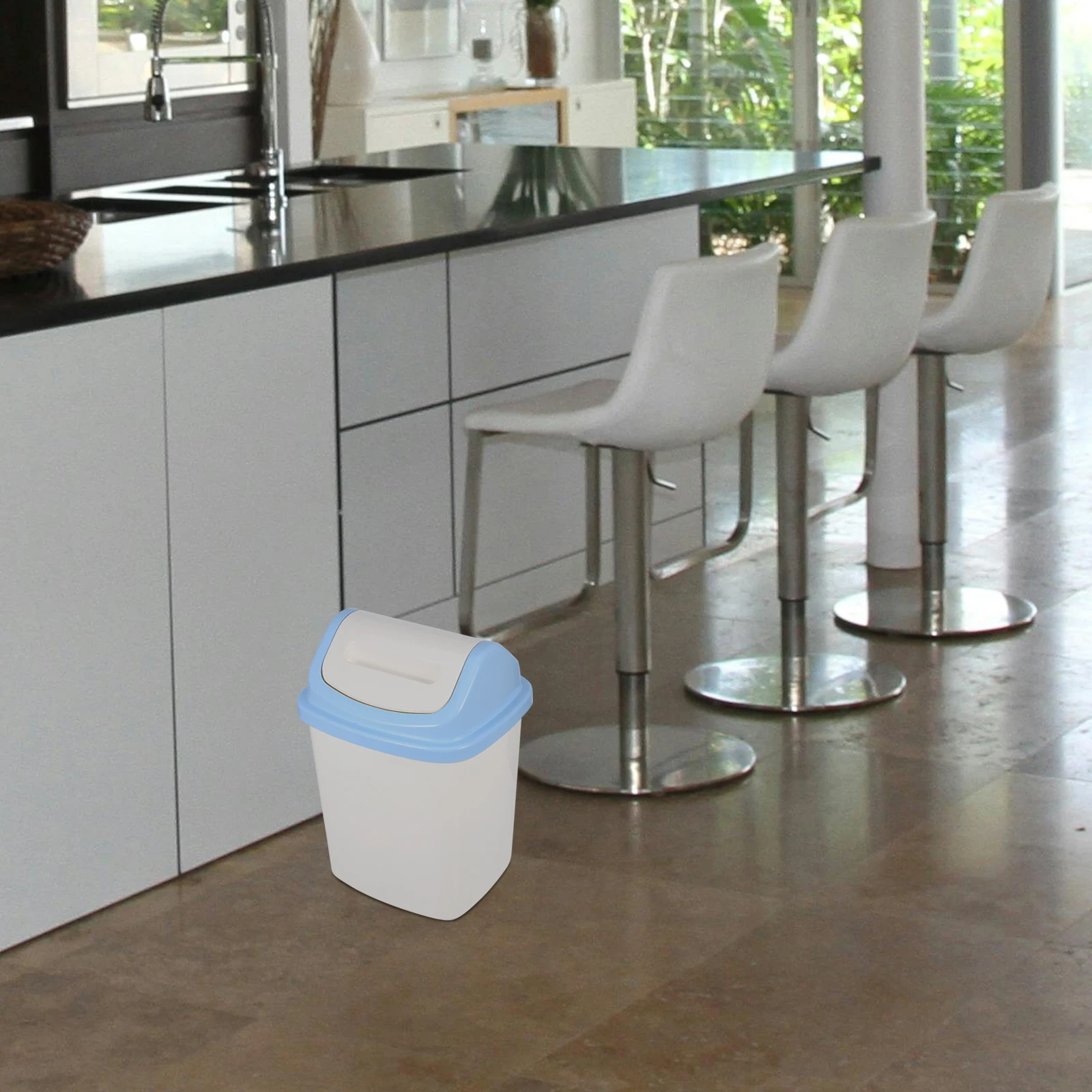 

Flip-Top Trash Can 12L Modern Waste Bin for Home Kitchen Bathroom Office Odor Blocking Small Bathroom Trash Can with Lid