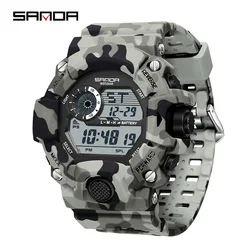 SANDA 2183 Men Digital Watch G Style Date Military Sports Watches Camouflage Electronic Wristwatch Mens Clock Orologio da uomo