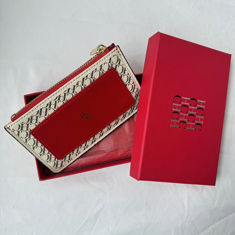 

CH Ultra-Thin Portable Wallets for Men And Women Zipper Coin Card Holder Simple Design Easy Carry PU Material Envelope Style