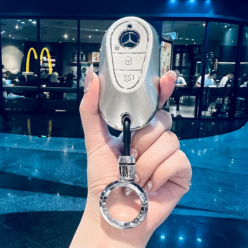

Car Key Case Cover for Mercedes Benz 2022 C S Class W206 W223 S350 C260 C300 S400 S450 S500 TPU Shell Fob Holder Protector