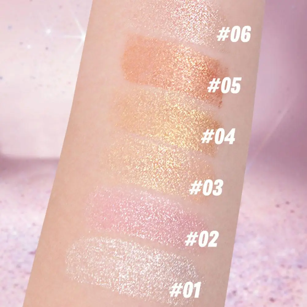 6 kleuren multifunctionele Crystal Jelly Highlight oogschaduwstick Super glanzende meerkleurige oogschaduw lippenstift Highlight Stick