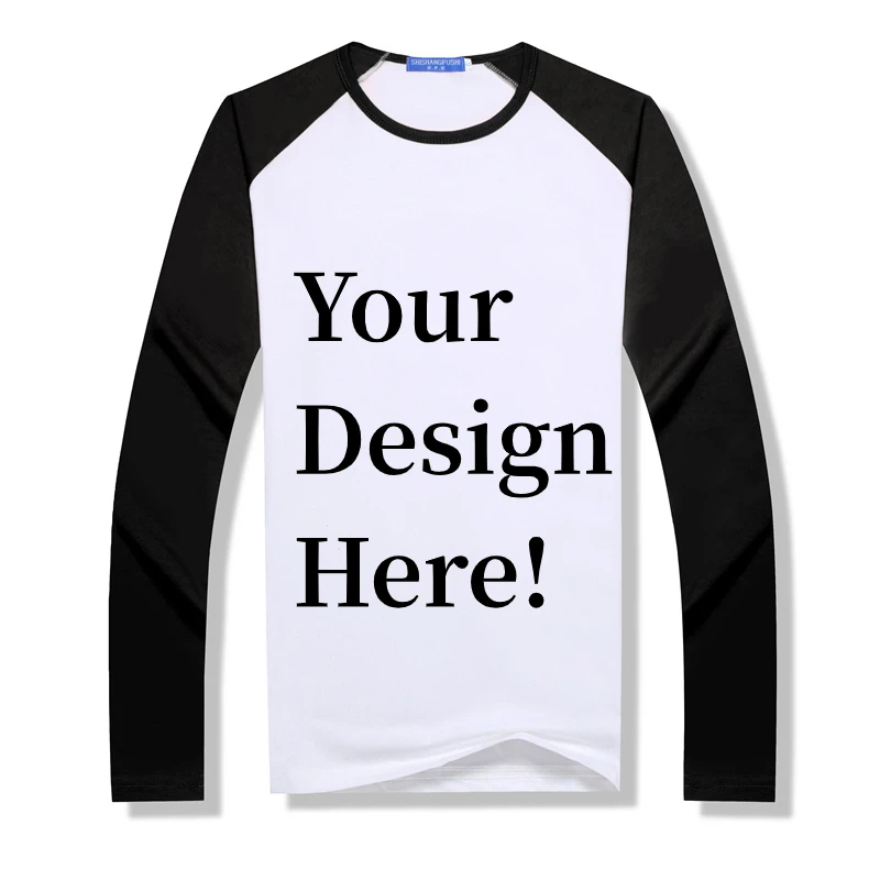 Custom Long Tshirts Tee Tops Front Print Your Logo Design Pullover Custom Personalized Family Sweatershirts Team Clothes