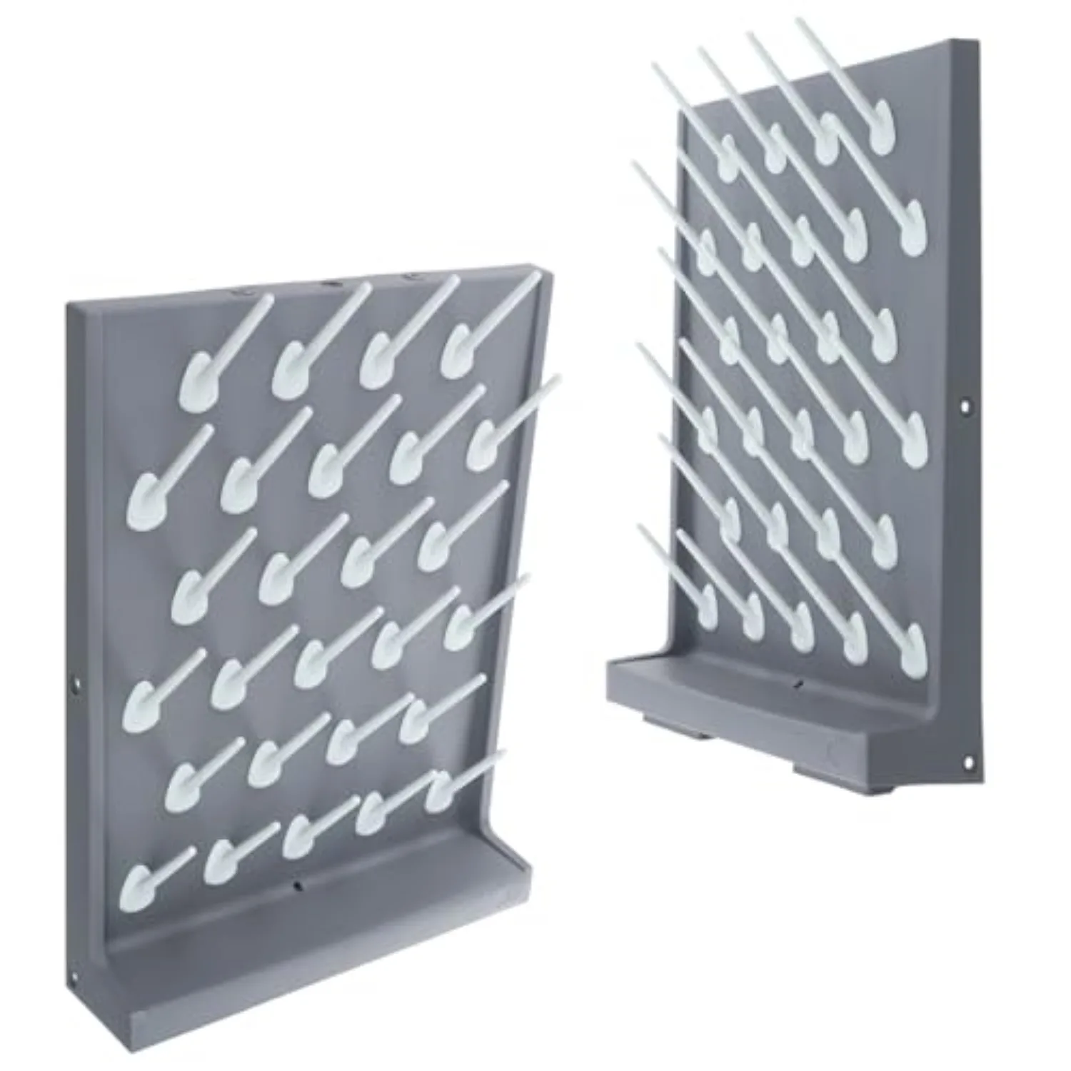 Laboratory Drying Rack 2Pcs 27 Pegs Bottle Drying Racks, Wall Mounted Commercial Draining Dryer Stand for Lab