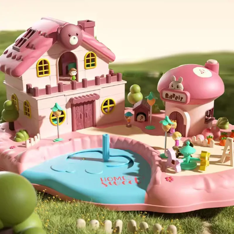 Casa delle Bambole con Attrazione Magnetica, Villa Giocattolo Mobile, Decorazione Raffinata, Sorpresa per Bambini, Ragazzi e Ragazze, Regalo per Vacanze e Compleanni