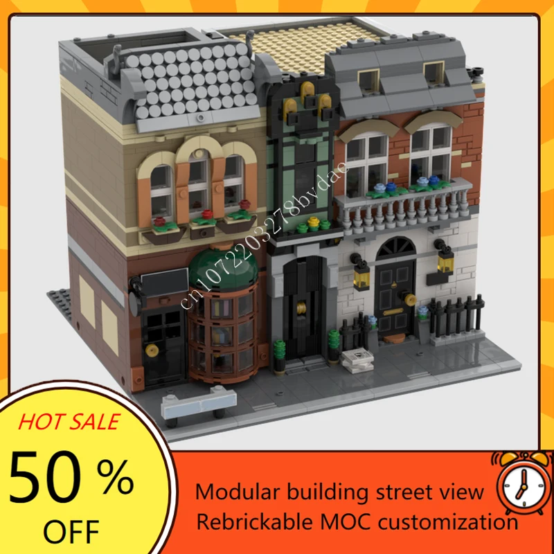 1650PCS Baker Street Sherlock Holmes Modular Modular MOC Creative street view Model Custom Puzzle DIY Education Model Toys Gifts