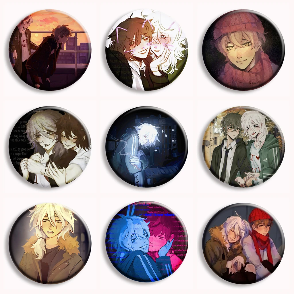 Pin de botón suave de Anime The Promise of Hope, broches de Sasha Sobakinammanшатоmerk, insignia, decoración de bolso, joyería para seguidores, coleccionar regalos