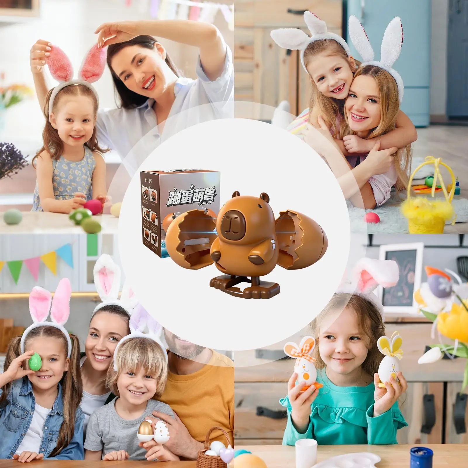 Funny Easter Hatching Pet Toys Jumping Walking Hopping Cartoon Plush Chicken Clockwork Interative Playing Toy Wind Up Chick
