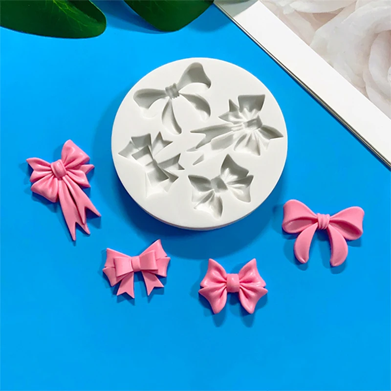 Cross-border new DIY baking mold four styles bow silicone mold chocolate silicone mold cake decoration mold