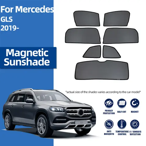 메르세데스 벤츠 GLS SUV X167 2020-2024 용 마그네틱 자동차 차양 실드, 전면 앞 유리 커튼, 후면 아기 창문 태양 쉐이드
