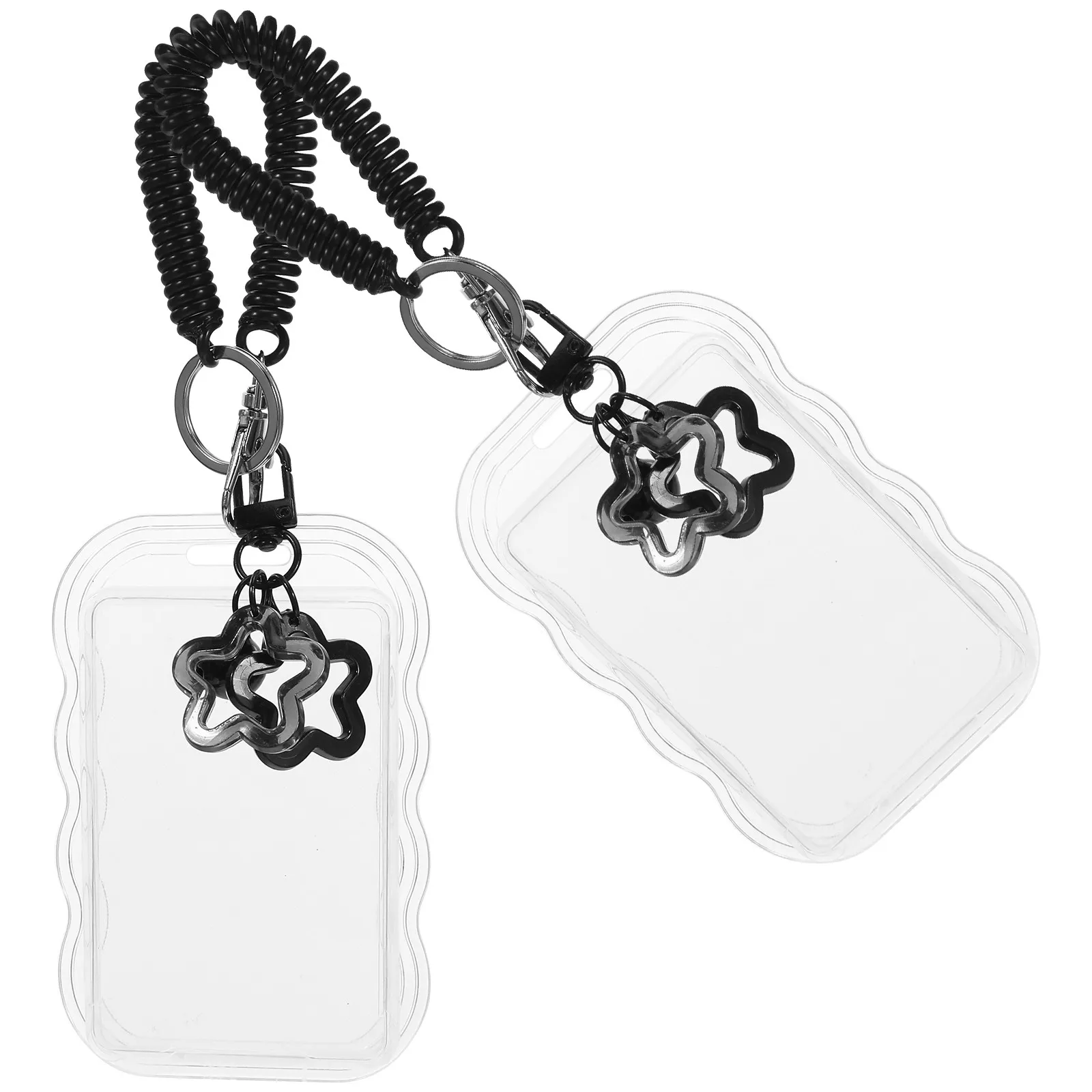 

2Pcs Acrylic Id Card Sleeve Transparent Design Clear Badge Holder Photocard Protector for Students