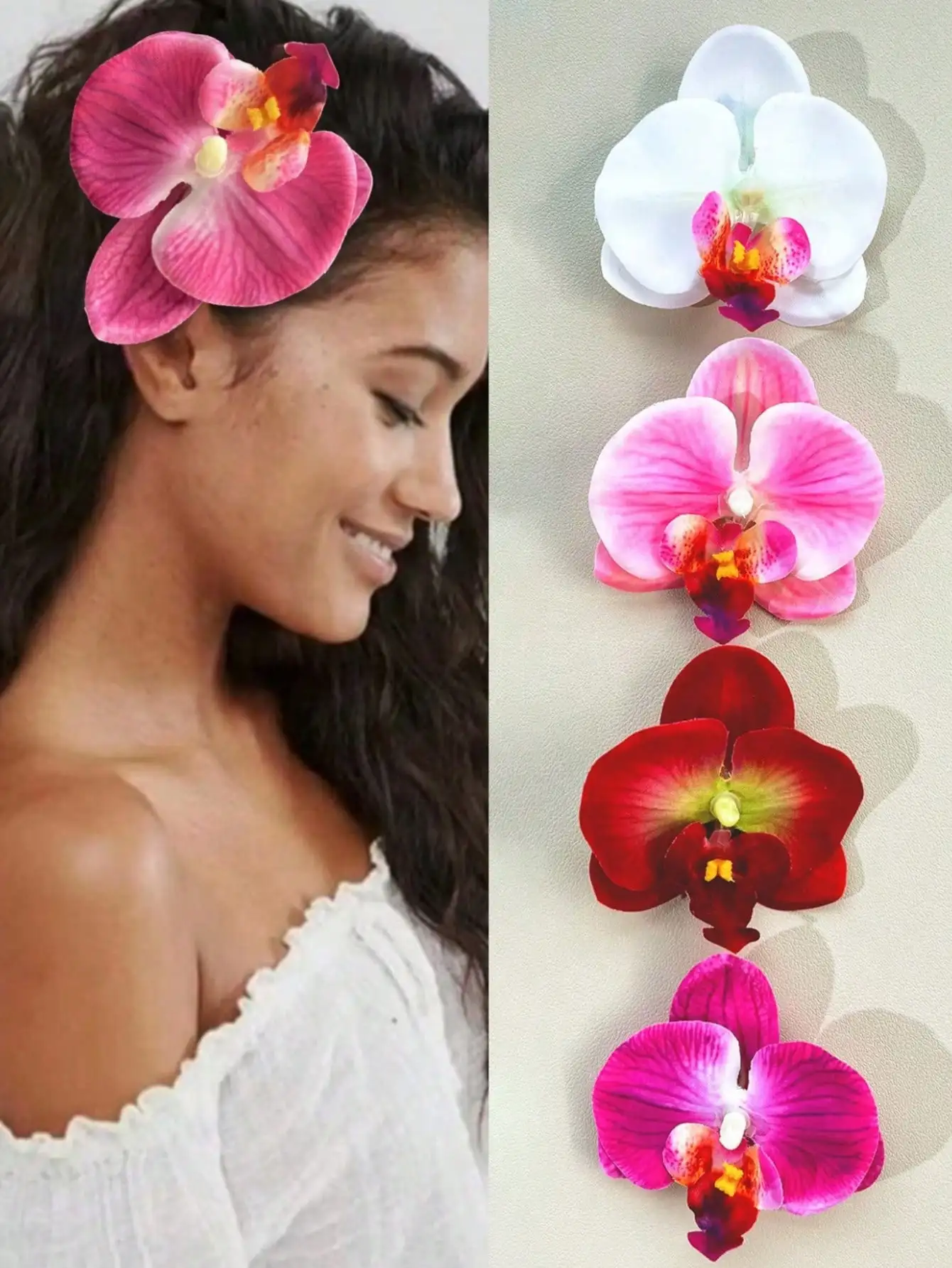 

4pcs Floral Hair Clips, 4pcs Artificial Flower Hair Clips, Hibiscus & Lotus Flower Hair Clips, Suitable For Holiday, Beach Party, Summer Tropical Flower Hair Accessories, Great Gift For Girls, Claw Clips, Hair Claws, Hair Clips, Head Accessories