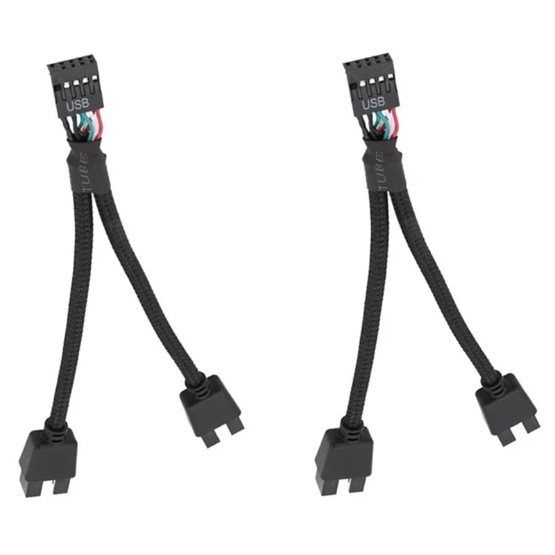 2 шт. материнская плата компьютера USB 2.0 9-контактный двойной 9-контактный удлинительный кабель Y-разветвитель аудио HD удлинительный кабель