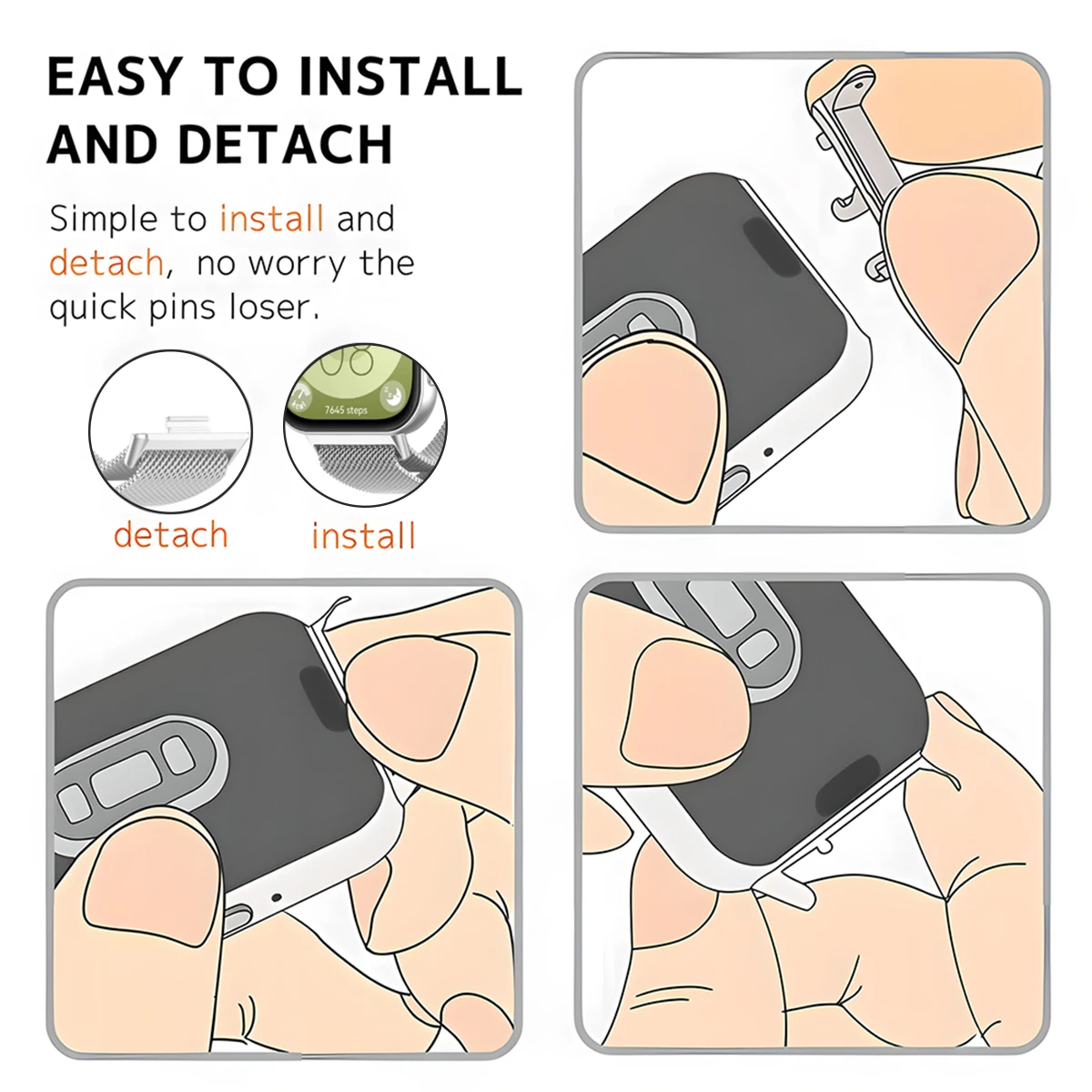 Huawei Watch Fit 4/4 Pro/3用 1ペア アダプター ストラップ コネクター ブレスレット メタル ステンレススチール Fit 3 20mm バンド幅 アクセサリー