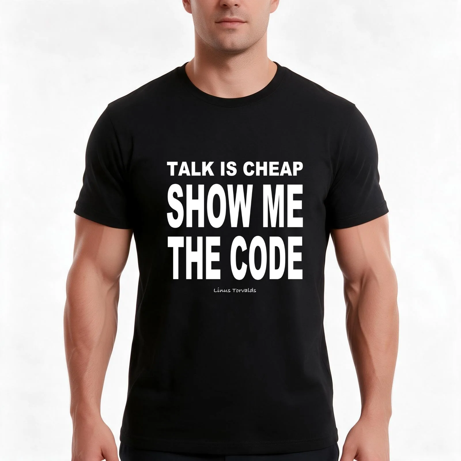 TALK IS CHEAP. SHOW ME THE CODE. T-Shirt Summer Casual Cotton Tee, Unisex Men Women