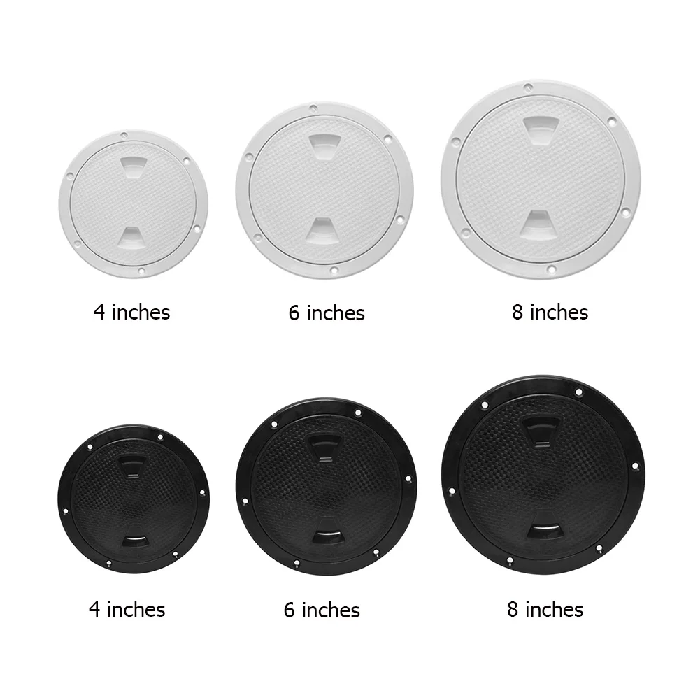 4/6/8 Inch Boat Hatches Deck Plate Round Plastic Marine Deck Cover Non Slip Detachable Double Waterproof for Marine Boat Yacht