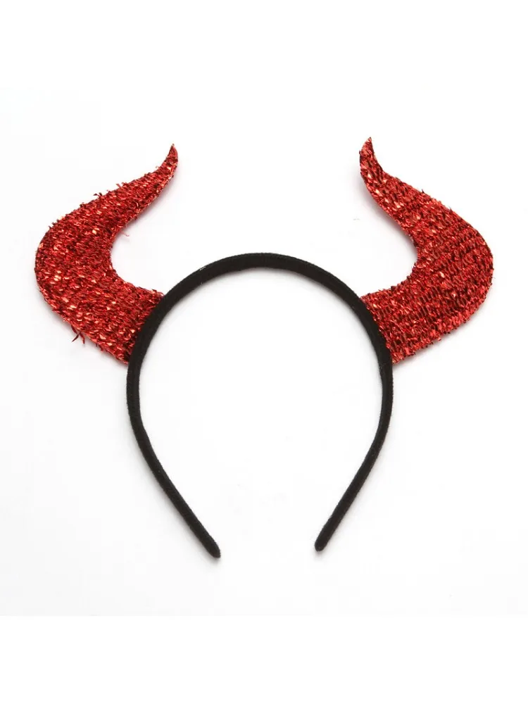 PESENAR-Accesorios de disfraz de diablo completo, disfraz de Halloween, Lucifer, Satán, diadema de cuerno y tenedor, fiesta de vacaciones, Juego