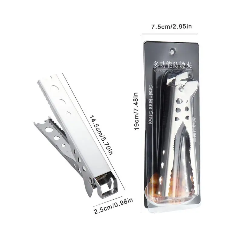 Plate Retriever Tongs Bowl Dish Pan Clip Kitchen Tongs Bowl Dish Pan Clip Anti-Scalding Hot Dish Lifter Stainless Steel Bottle