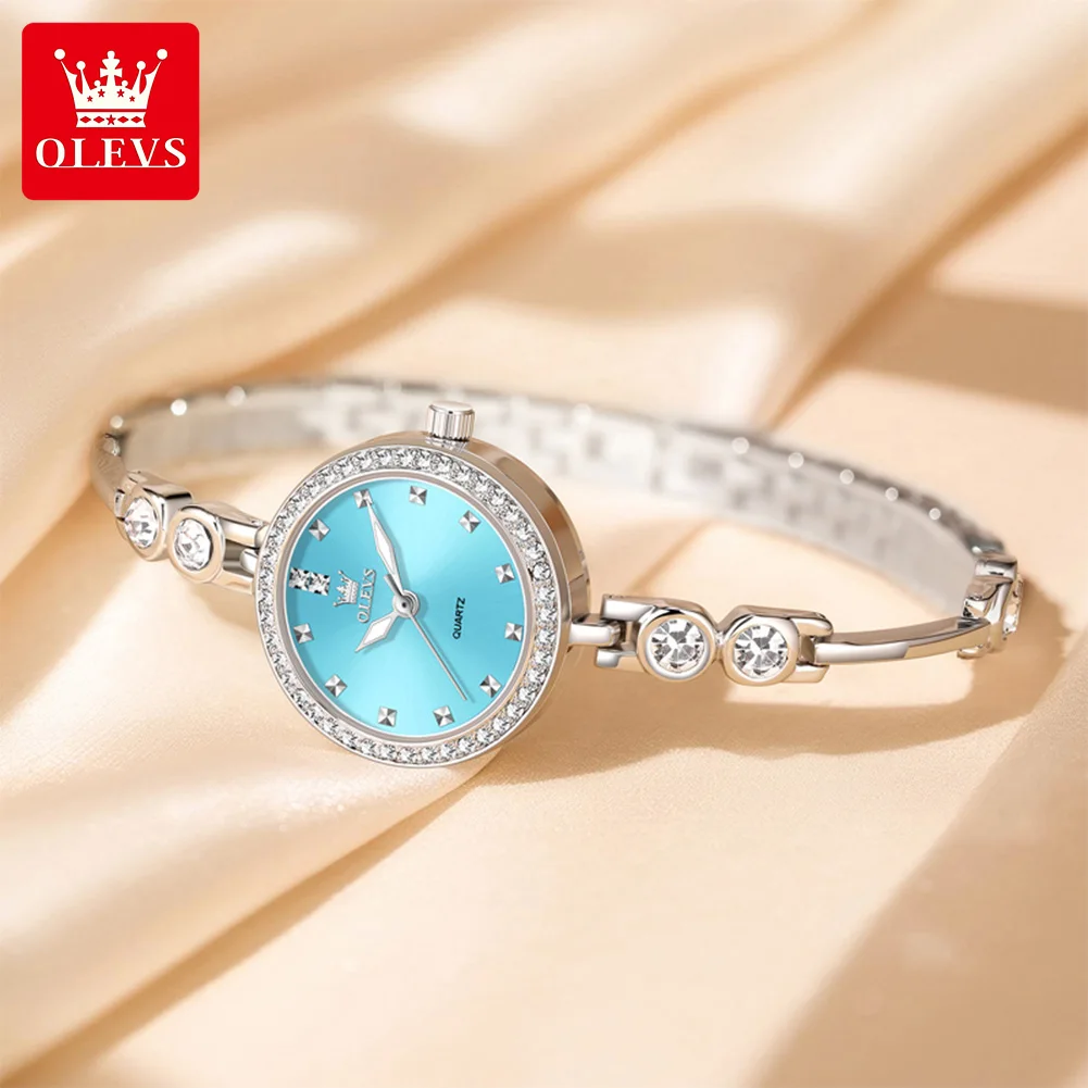 

OLEVS 5670 оригинальные кварцевые часы для женщин, водостойкий светящийся браслет из нержавеющей стали, модные наручные часы для девочек
