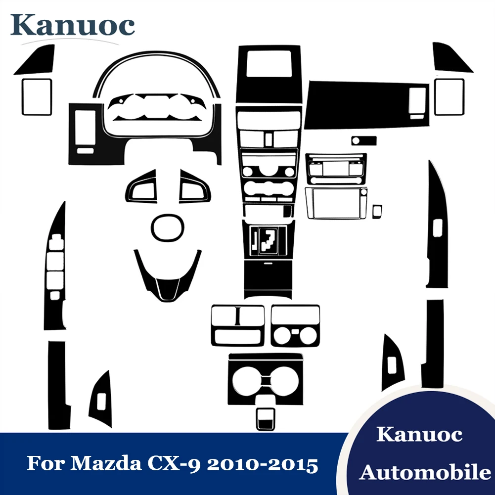 

Глянцевые черные наклейки для интерьера Mazda CX-9 2010, 2011, 2012, 2013, 2014, 2015, декоративная крышка автомобиля, аксессуары для интерьера