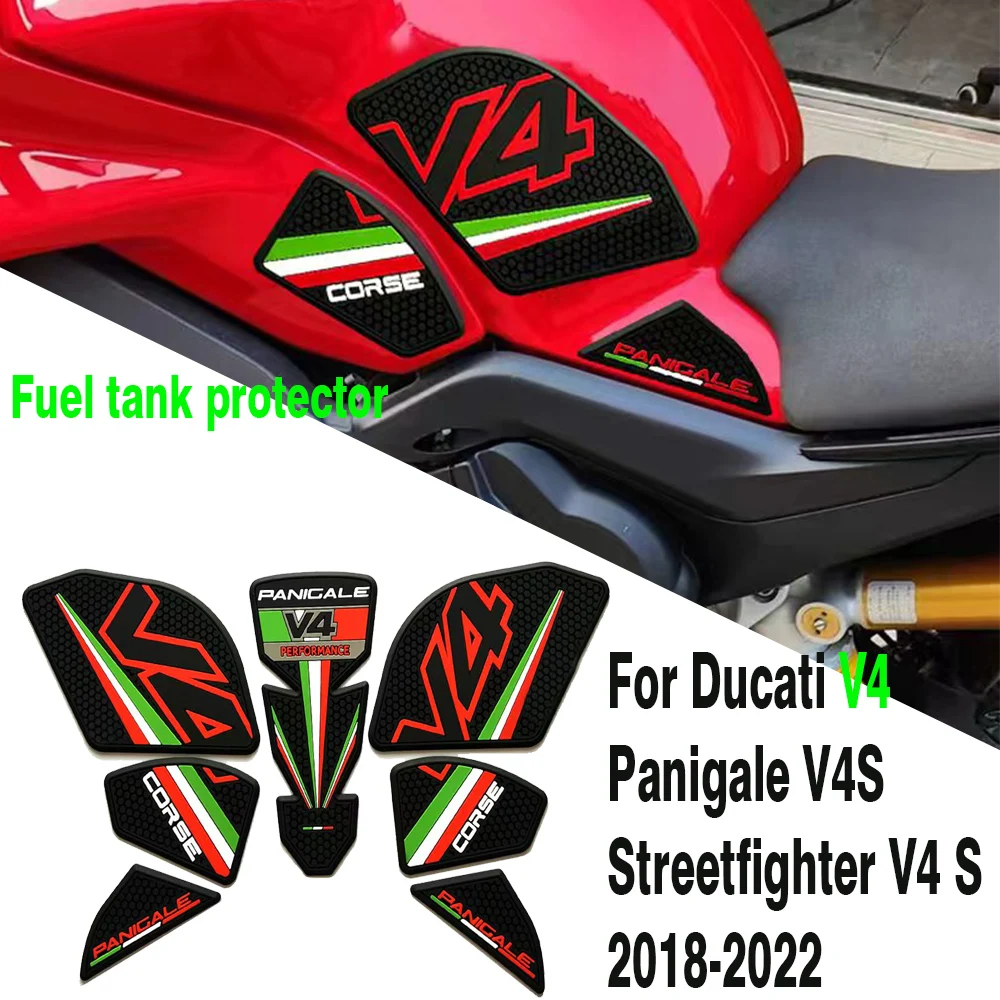 

Panigale V4S For Ducati V4 Panigale V4S Streetfighter V4 S 2018-2022 Fuel Tank Grip Pads Knee Traction stickers