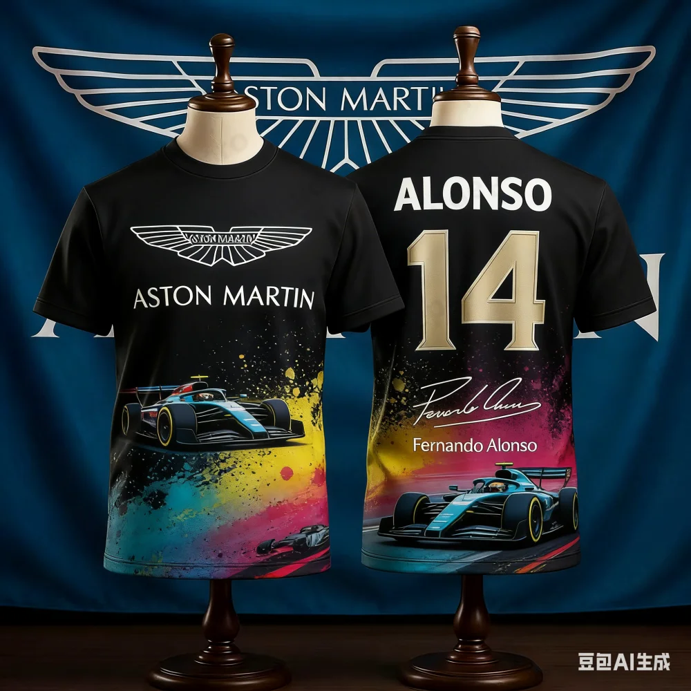 

Aston Martin Short Sleeve Polo Fashion Unisext Quick-drying Spanish Racer Fernando Alonso 14 Tshirt Outdoor Motorcycle Shirt