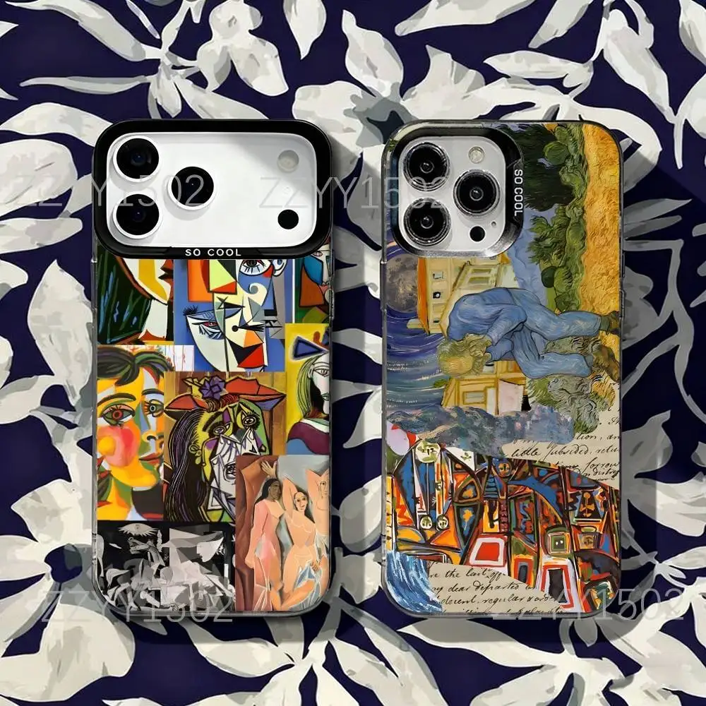 

Picasso Abstract Art Painting Phone Case For iPhone 17,16,15,14,13,12,X,8,Pro,Max,Plus,SE4,Air,Mini HD Black IMD Matte