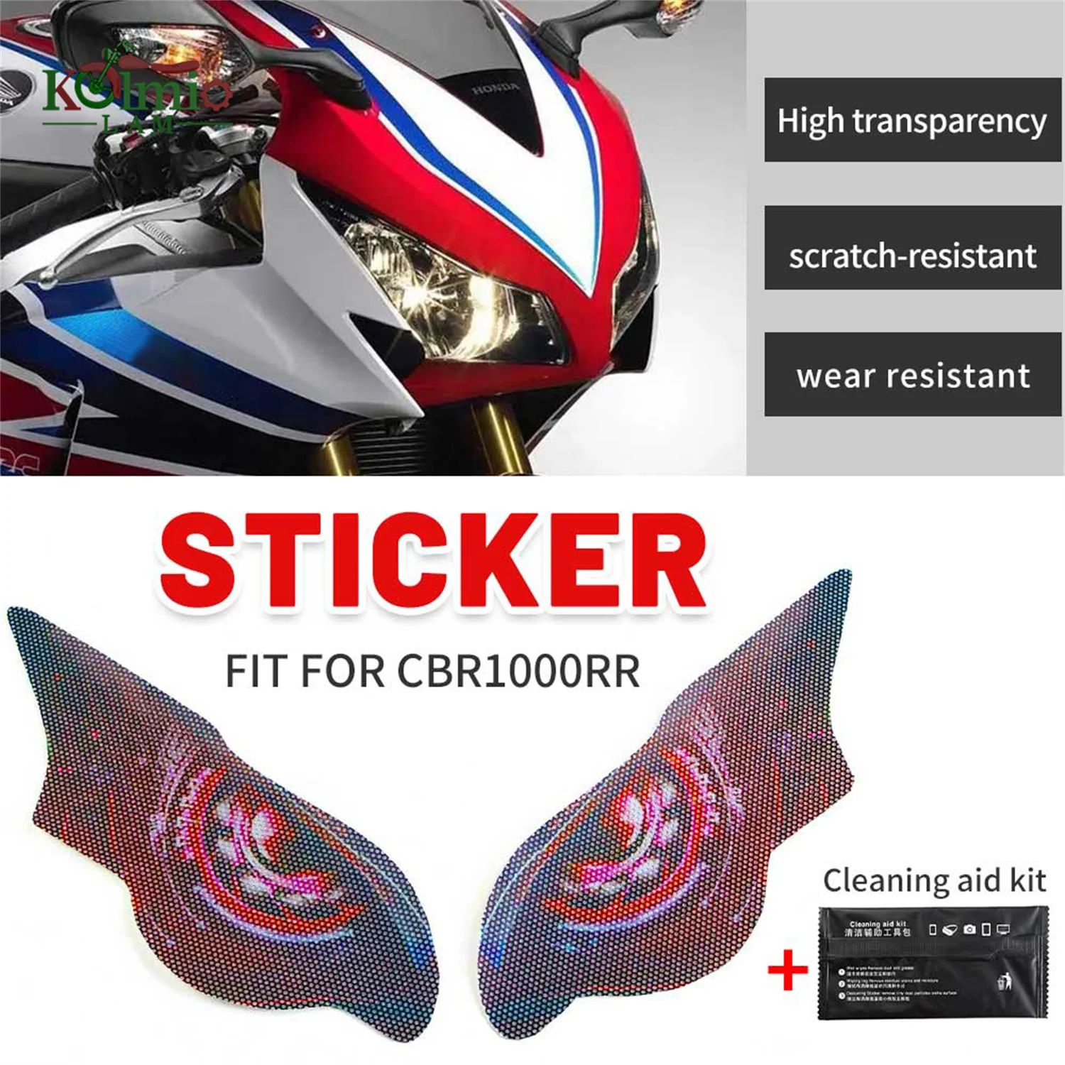 Cocok untuk HONDA CBR1000RR 2008 - 2011 aksesori sepeda motor stiker pelindung lampu depan Decal CBR 1000 RR 2009 2010