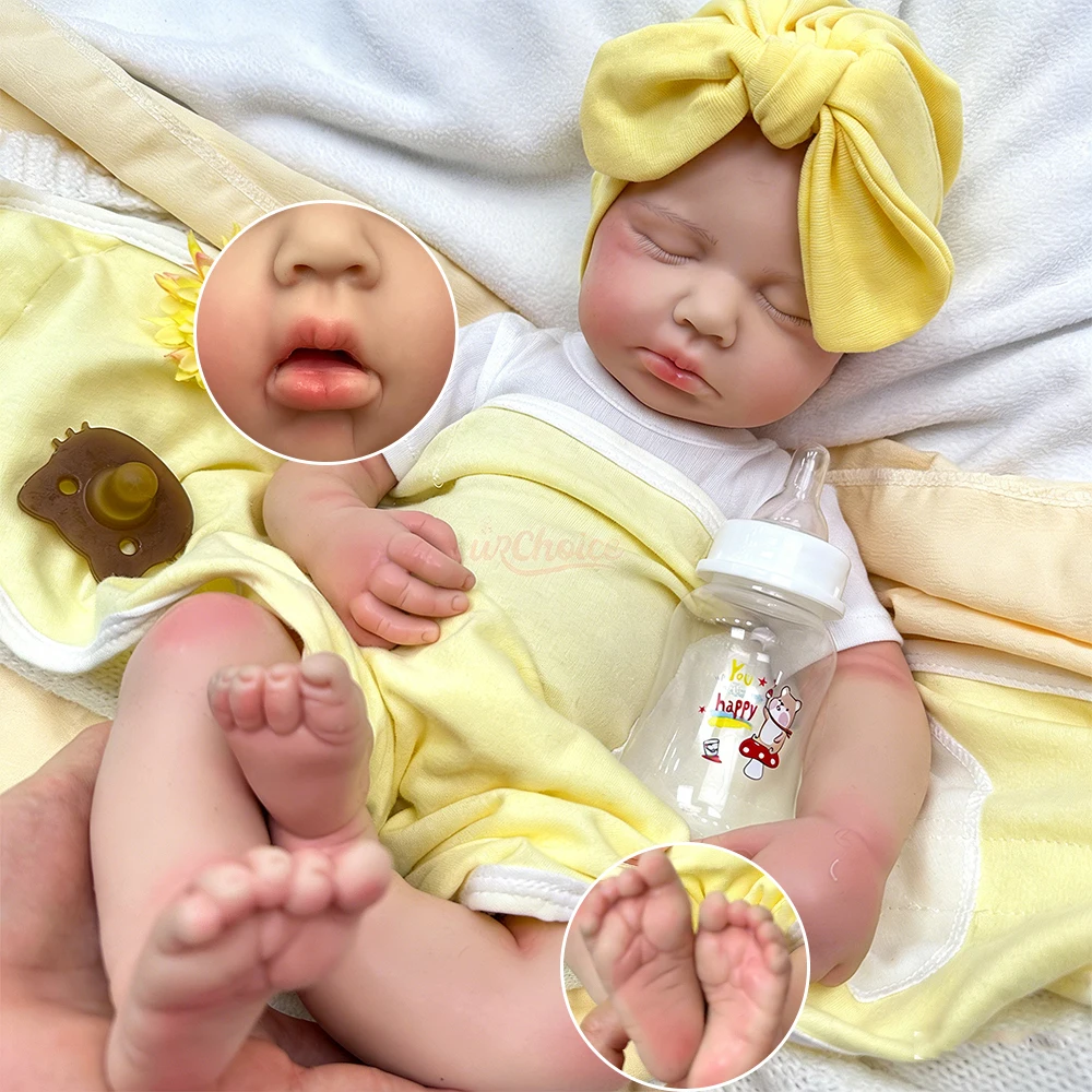 

Can Use Pacifiers Loulou 50cm Full Silicone Reborn Baby Girl/Boy Soft Sleeping Newborn Doll Anatomically Correct for Collector