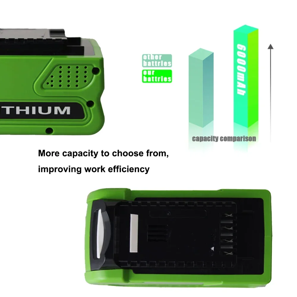 

Replacement Battery 29462 29472 22272 G-MAX GMAX For GreenWorks 40V 5000/6000/8000mAh Rechargeable