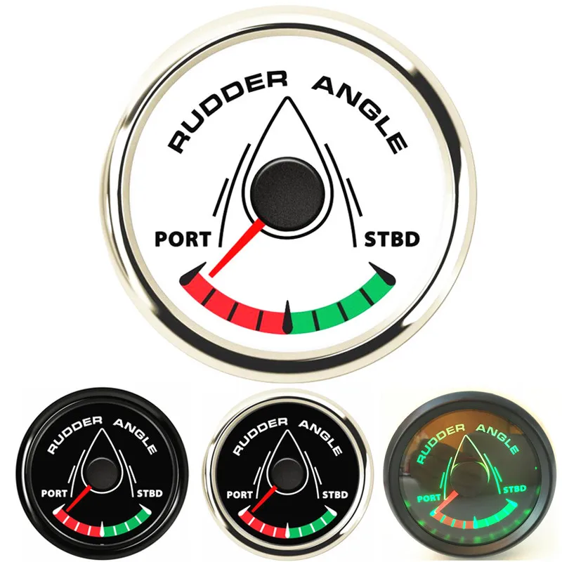 

52mm Marine Rudder Angle Gauges 0-190ohm Vessels Waterproof Rudder Angle Meters Boat Use Instrument with 8 Kinds Backlight Color