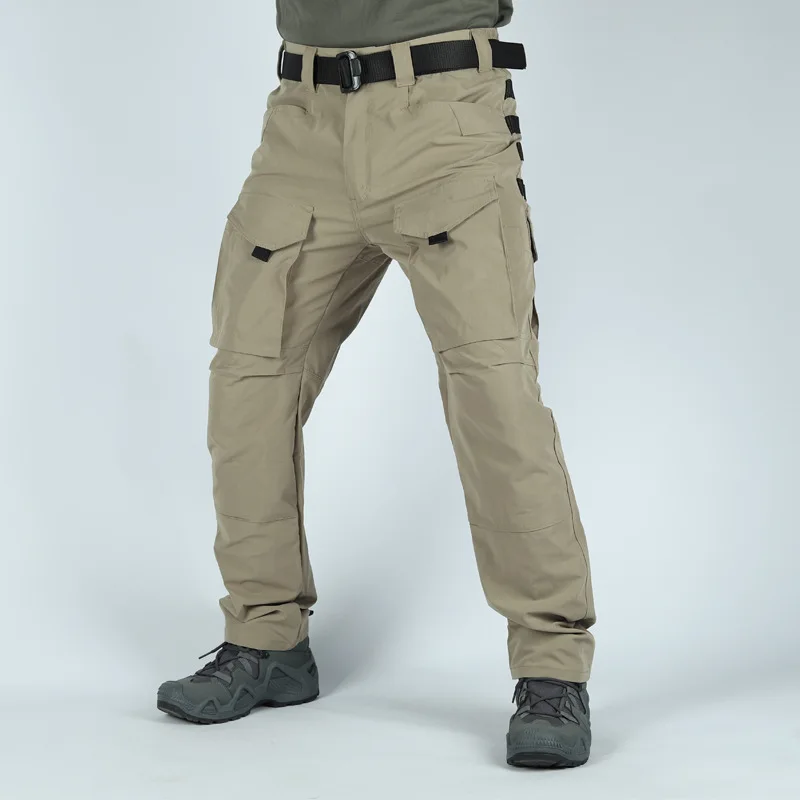 신상 남성 전술 바지 빠른 건조 멀티 포켓 카고 바지 캐주얼 전술 바지 내구성 작업 훈련 바지 루즈핏