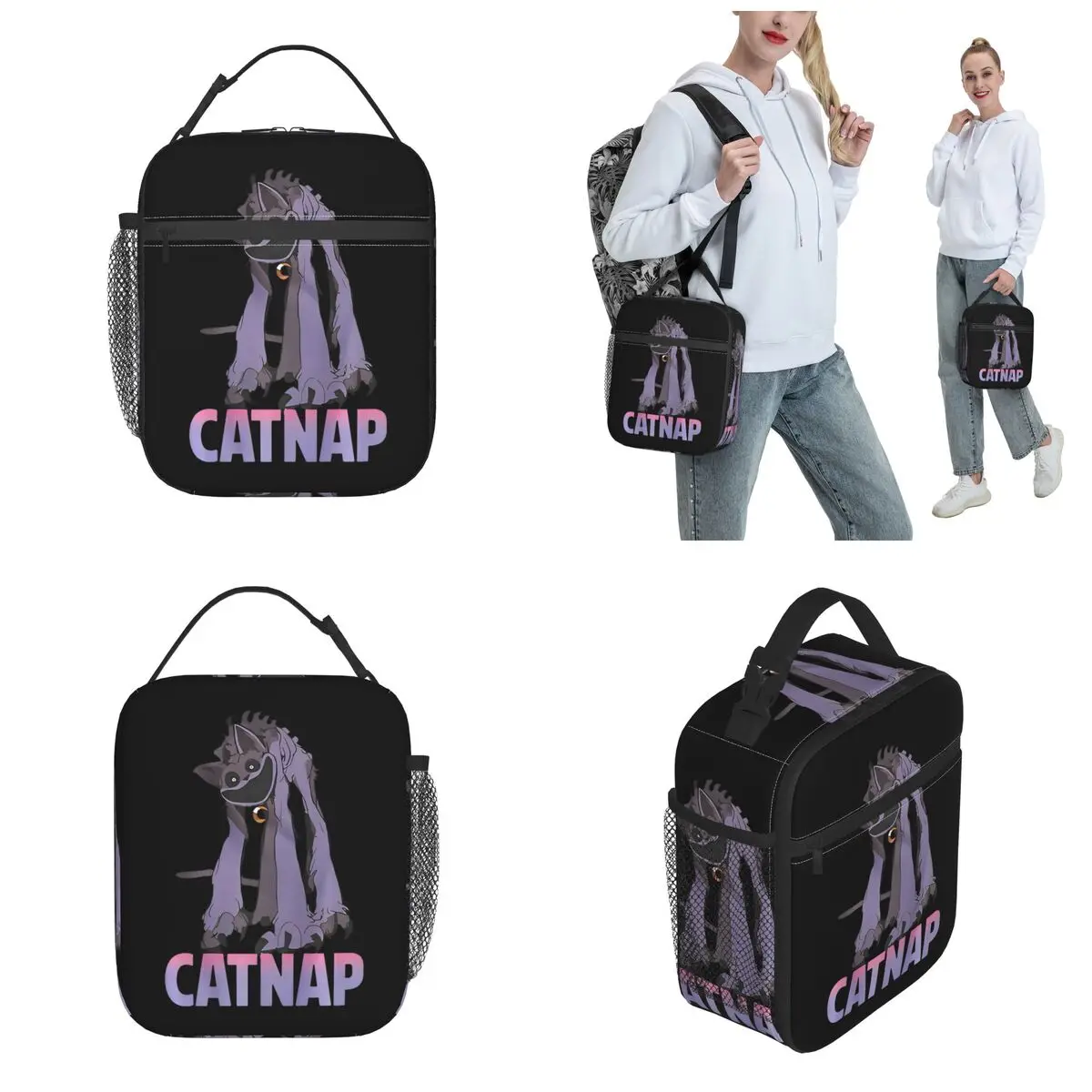 CATNAP-Lunch Bag Isolado para Piquenique, Engraçado e Bonito, Monster Merch, Armazenamento de alimentos, Refrigerador portátil, Caixas térmicas