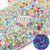 100Pcs Cartoon 3D Luminous Turtle DIY Night Glow Miniature Figurines Dopamine Colored Mini Resin Animals Fairy Garden Decoration