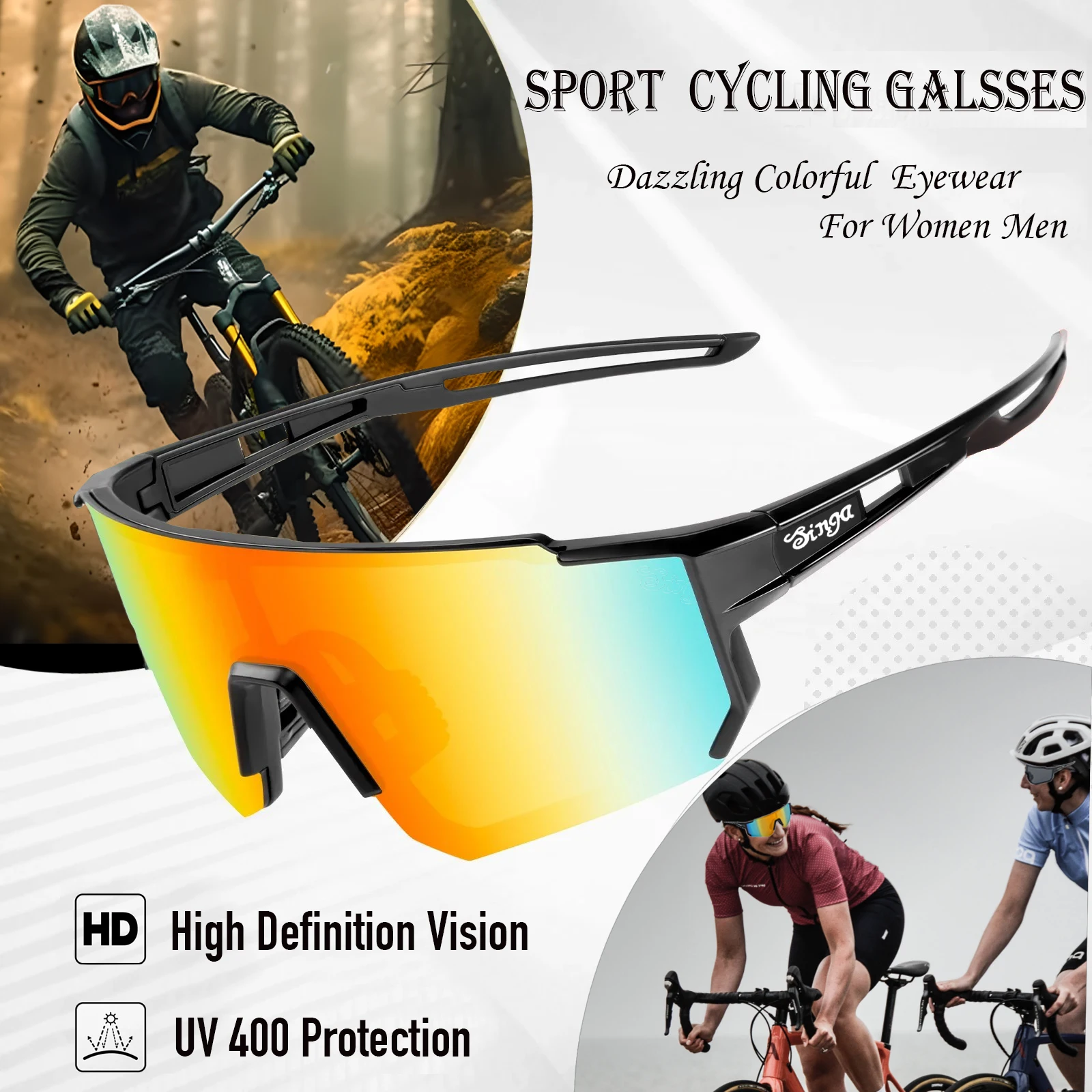 

Велосипедные очки для мужчин и женщин, солнцезащитные очки, сверхлегкие нескользящие удобные велосипедные солнцезащитные очки, велосипедные очки