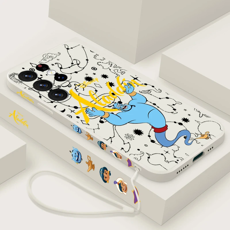 Disney Handsome Aladdin Liquid Left Rope Phone Case For Samsung S10 S20 S21 S22 S23 S24 S10e Plus Lite Ultra FE Shell Soft Cover image 4