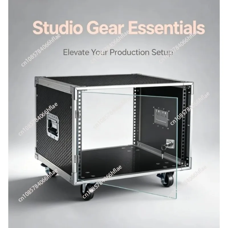

For KTV Audio Chassis Rack Case, 8U 10U 12U 16U Amplifier Cabinet, Portable Flight Case for Mixer Use