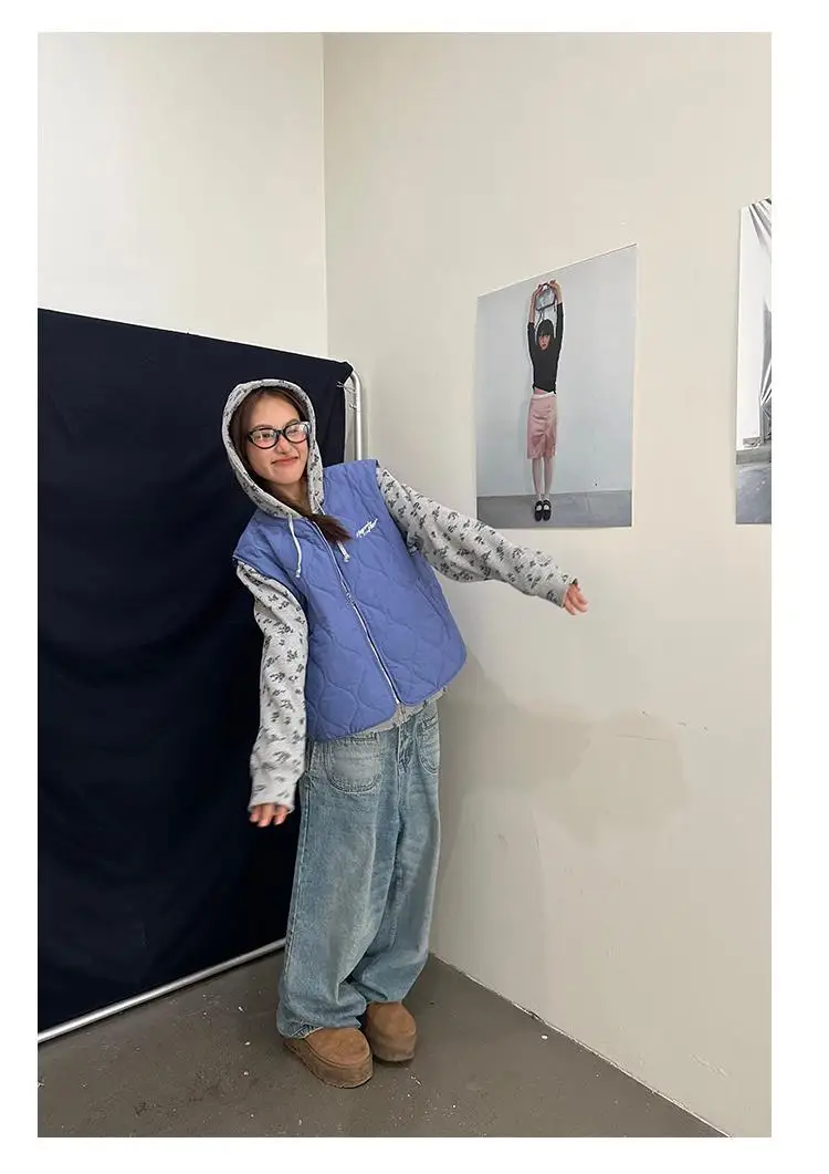 

Жилеты Жилеты Толстые женские без рукавов Осенние лацканы из овечьей шерсти с драпировкой и бахромой Cottagecore Лоскутное многослойное кампусное стильное Y2K