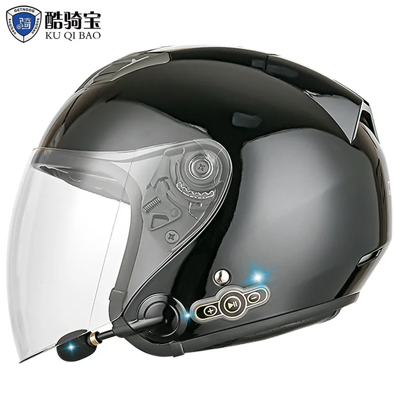 Motorcycle helmet Bluetooth retro half helmet breathable lightweight men women electric scooter riding half helmet