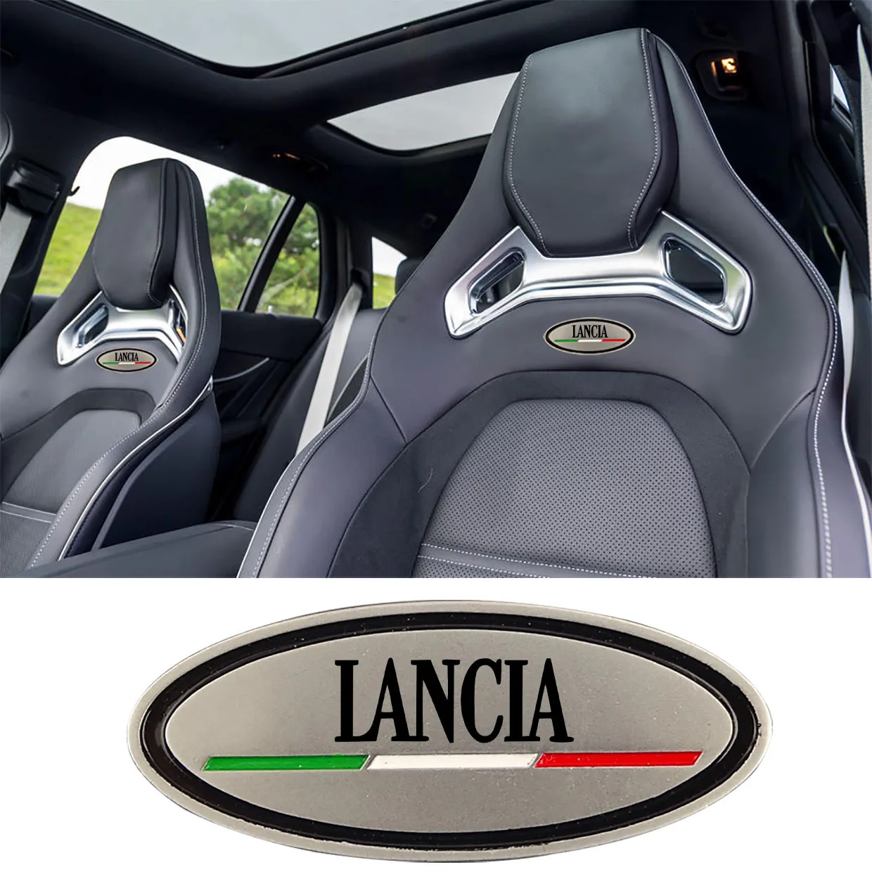 Adesivo 3D Logo Ufficiale Lancia Per Ypsilon - Nero 71x73 Mm - Originale Made In Italy - Foto 4