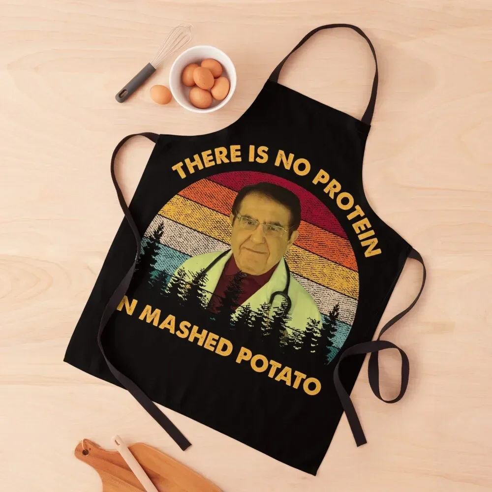 There Is No Protein In Mashed Potato Dr Now Apron Woman Kitchen with pockets Apron