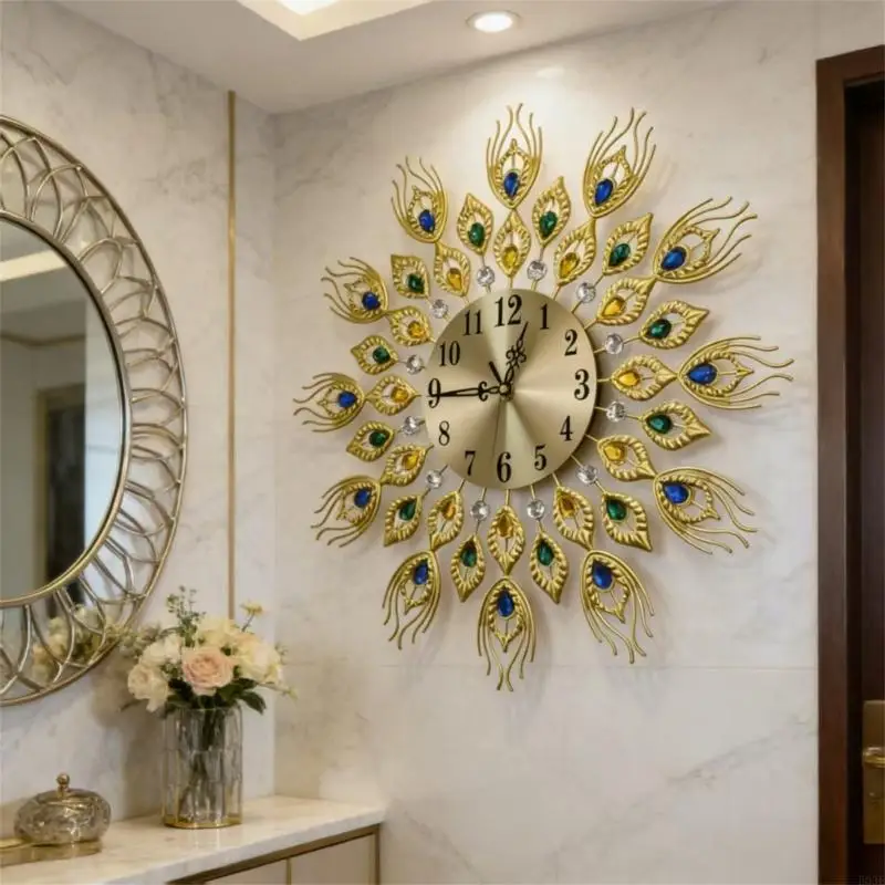 

Большие настенные часы для декора гостиной, элегантные 3D настенные часы с циферблатами, арабские цифры, тихие большие рабочие