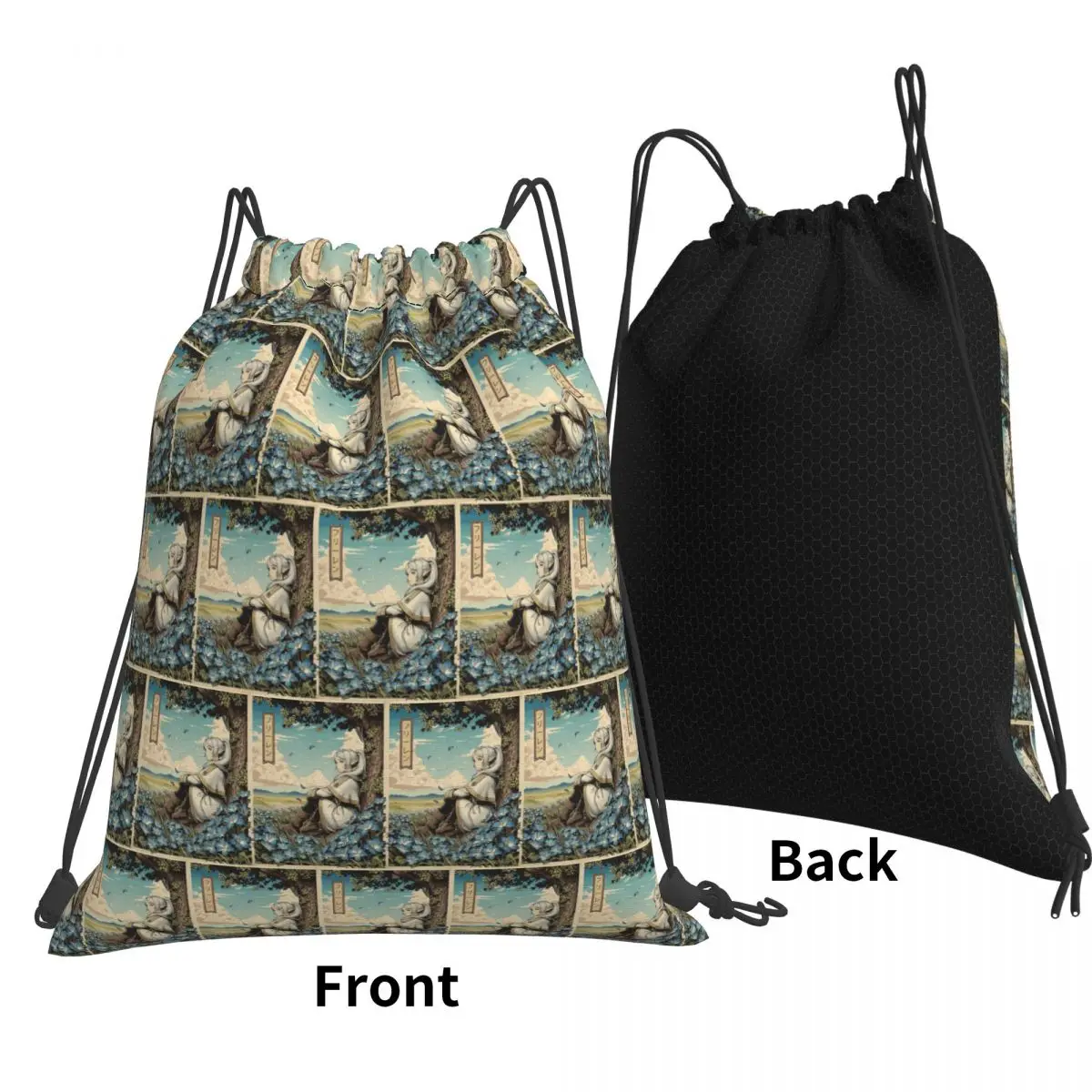 Traditional Frieren Backpacks Fashion Drawstring Bags Sports Bag Book Bags for Man Woman Students