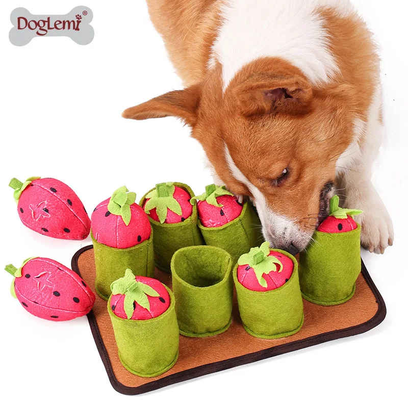 

2026 New Strawberry Pet Puzzle Toy, Interactive Treat Dispensing Snuffle Chew Toy with Squeaker, Mental Stimulation for All Dogs
