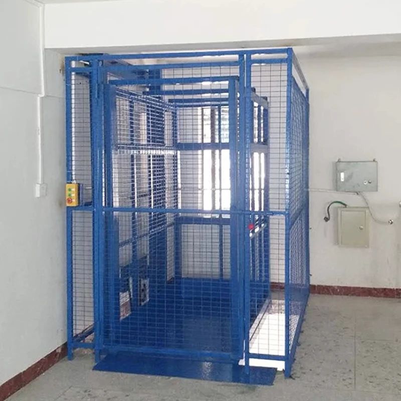New Outdoor rail hydraulic lift 1T lifting platform Simple small fixed outdoor wall-mounted freight elevator