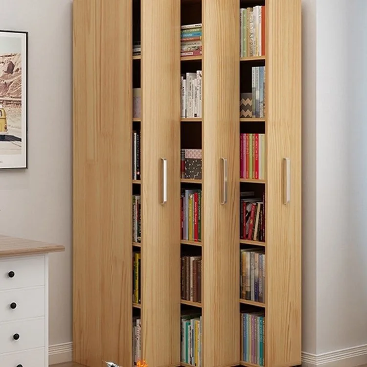 

Раздвижной книжный шкаф из цельного дерева, подвижная невидимая пылезащитная книжная полка от пола до потолка, комбинация для хранения в гостиной, выдвижная книга