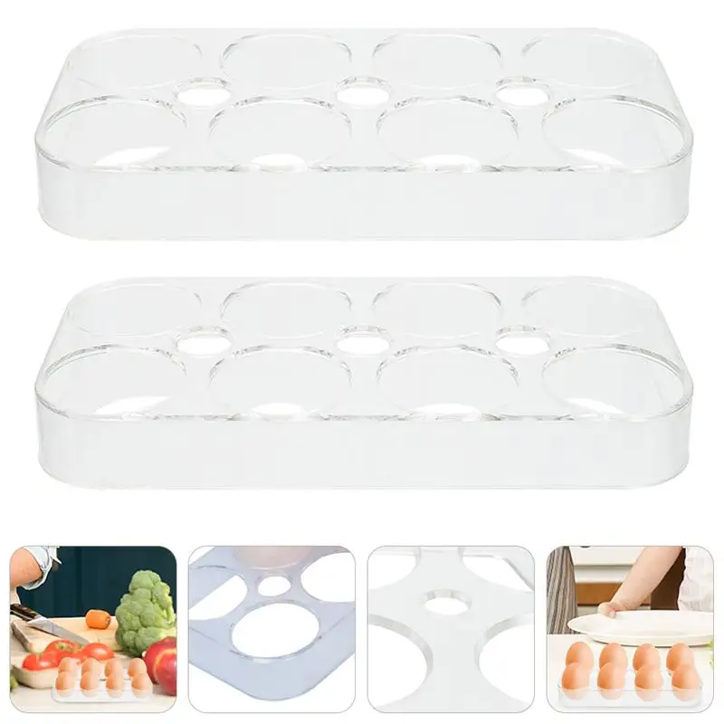 Egg Refrigerator Tray Holder For Container Storage Organizer Rack Lid Fridge With Kitchen Plate Holes 6Deviled Table Tary