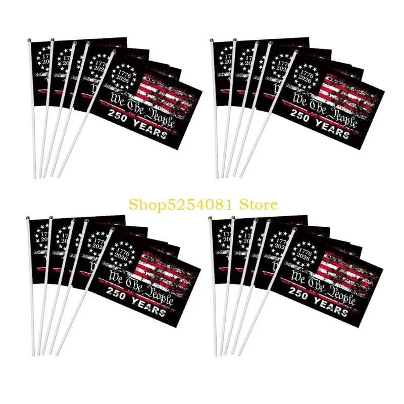 AXYC 1776-2026 250Th Patriotics Signs Handheld Flags Mini Patriotics American Flags on 20Pcs 250 Anniversary Flags