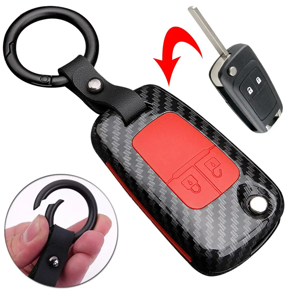 Carbon Fiber Remote Key Fob Shell Case Cover Holder For Opel / Vauxhall Adam Astra J Insignia Mokka Zafira C Corsa D E Cascada